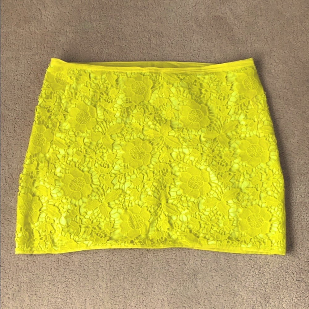 Madewell Yellow Lace Mini Skirt